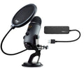 Blue Yeti Slate USB Mic with USB Hub and Pop Filter N9816