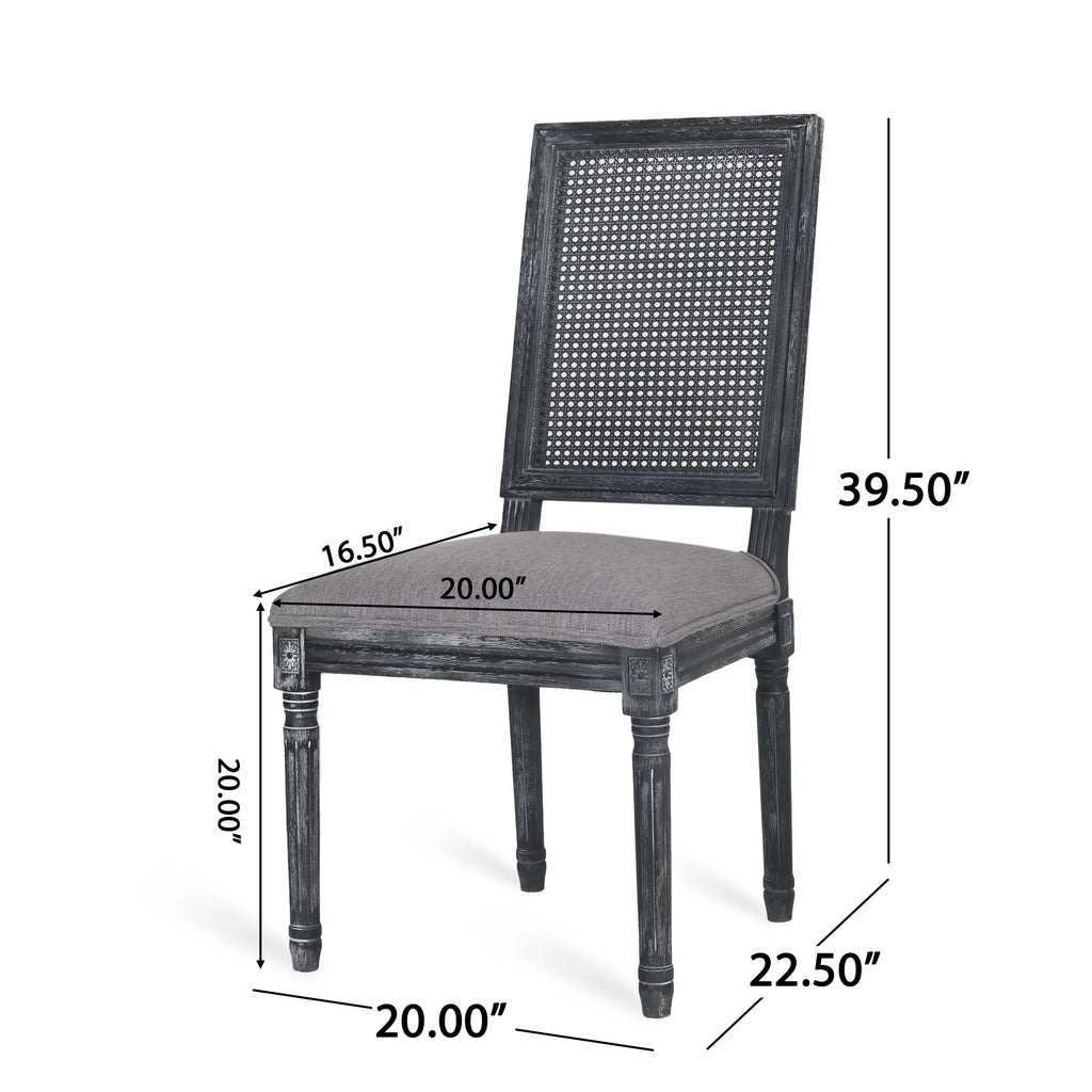 Gray Fabric Dining Chair Set of 6 Q906