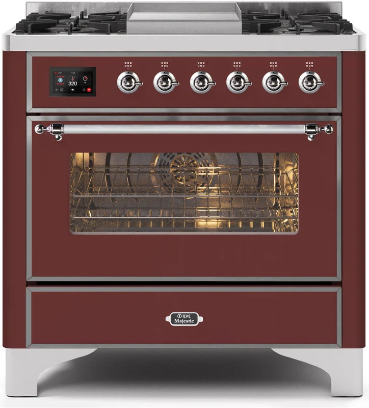 Burgundy Dual Fuel Propane Gas Range Q74122