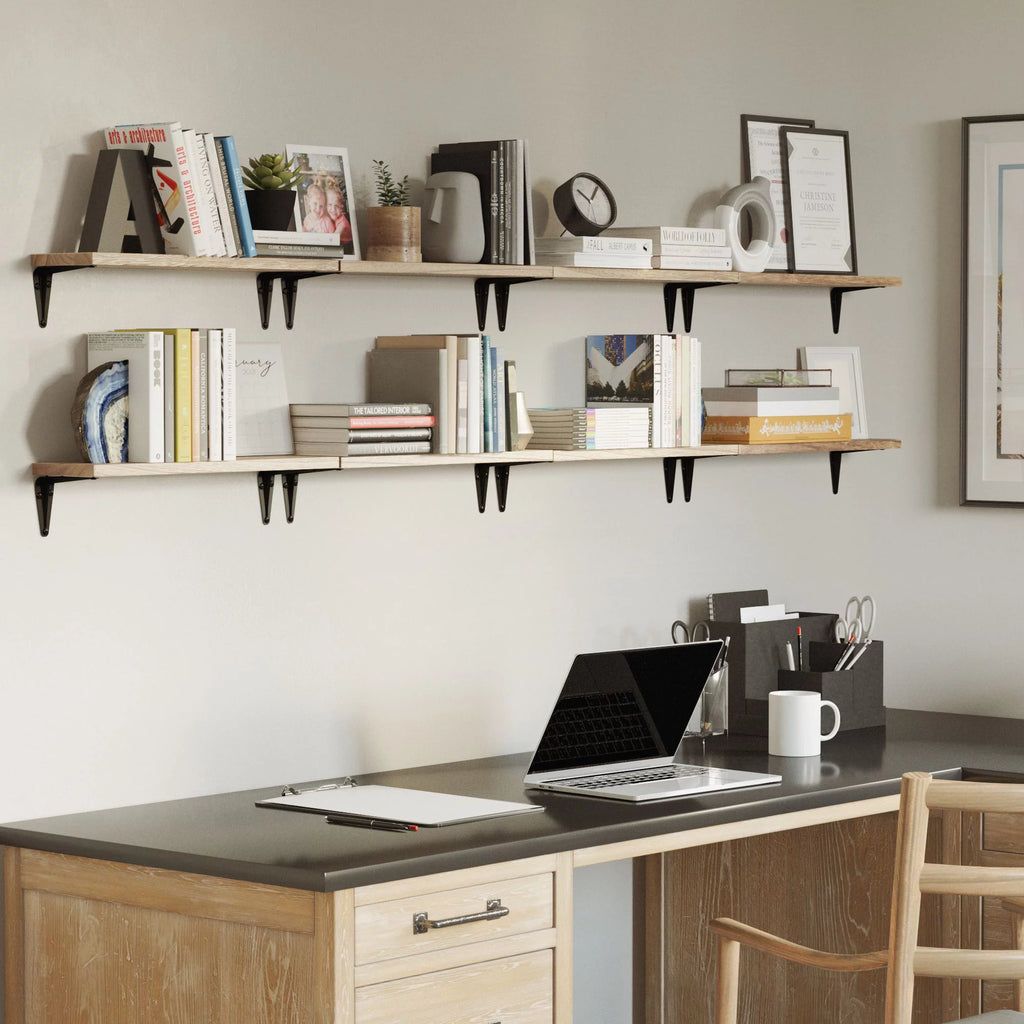 Set of 8 Black Floating Shelves A691845