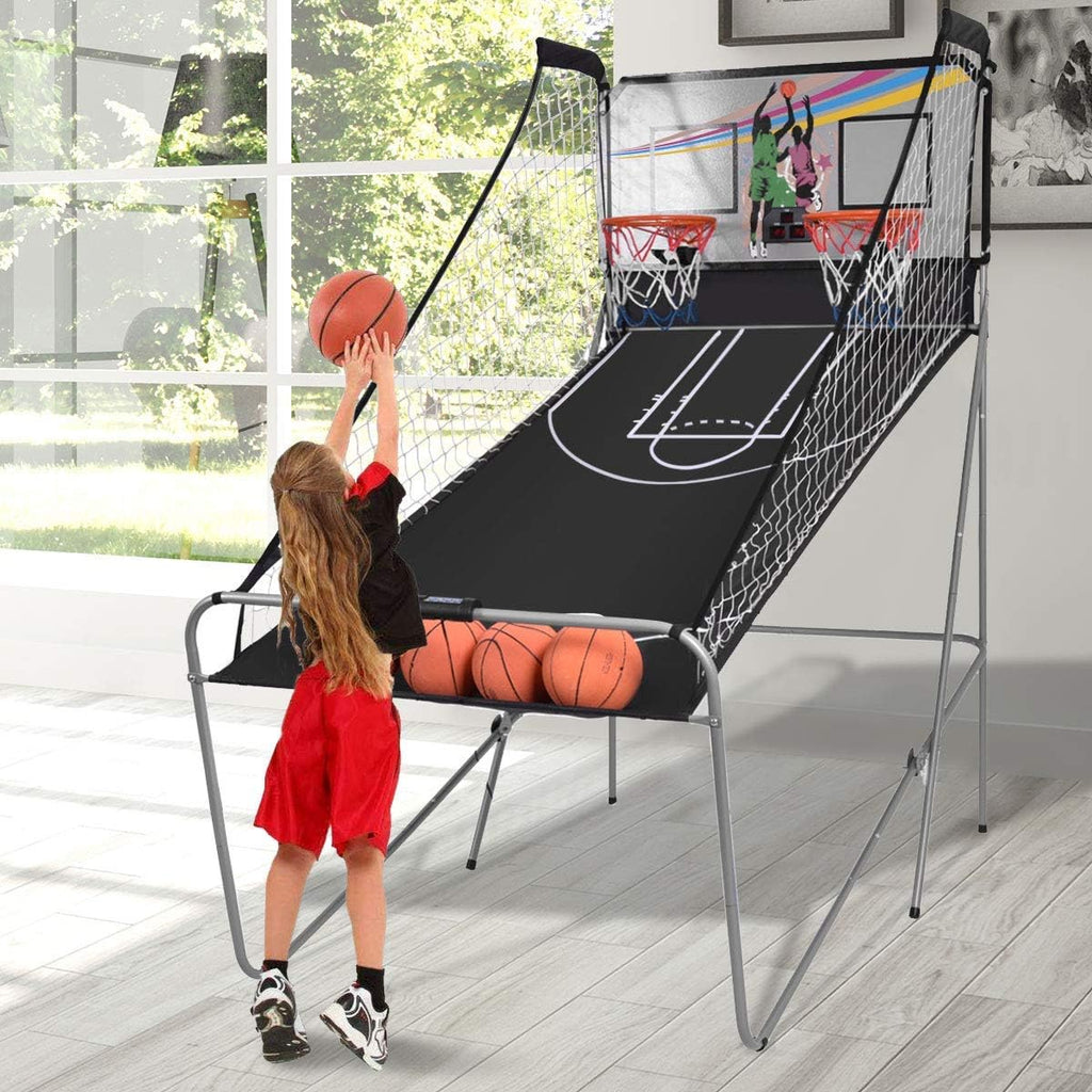 Electronic Basketball Arcade Game Double Shot 2 Players with 2 Rims 4 Balls B112394