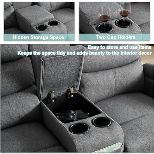 Brown 2 Seater Manual Recliner Loveseat Sofa Q781