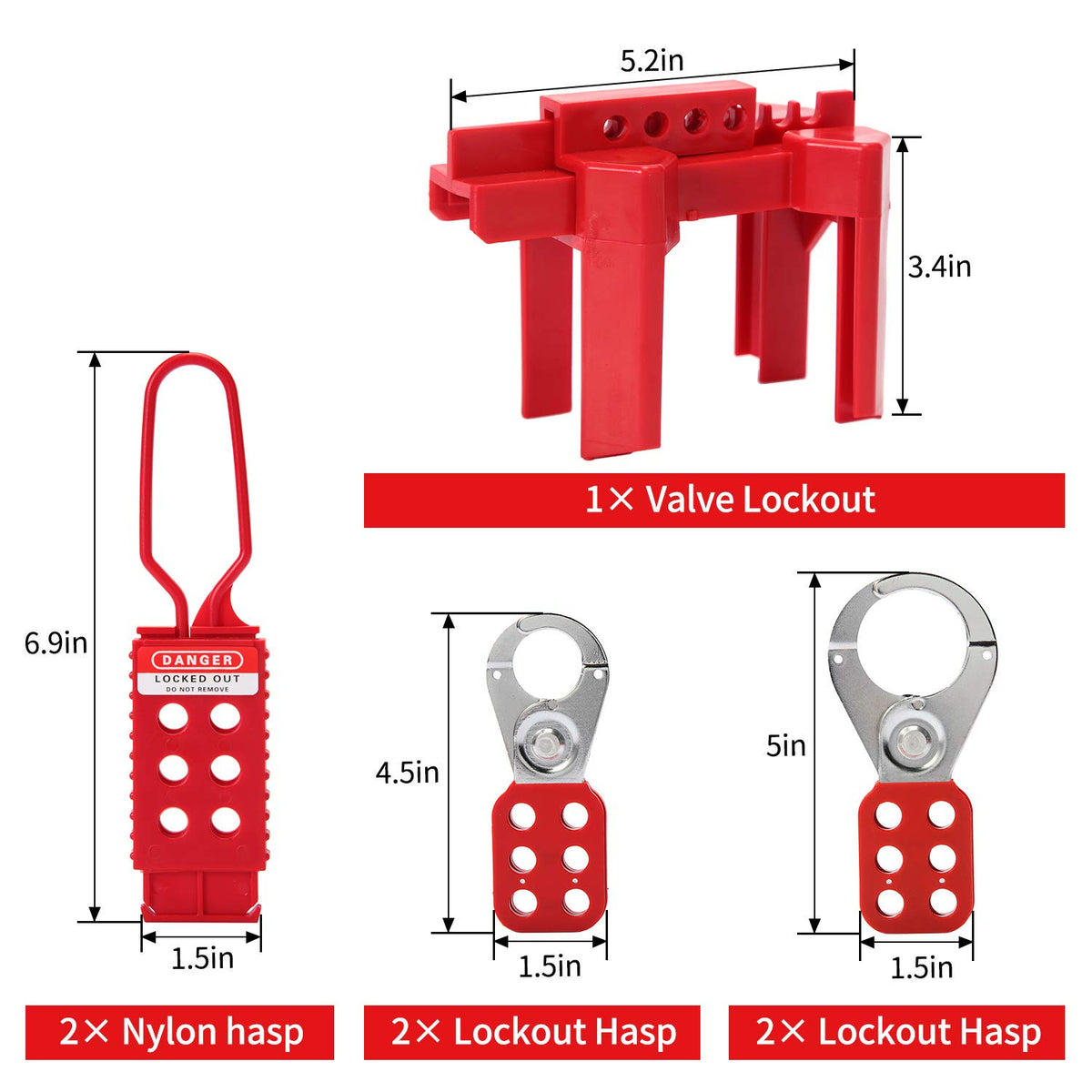 Lockout Tagout Kit Safety Padlocks Hasp Breaker Valve Steel Cable Lockout Tags R1833