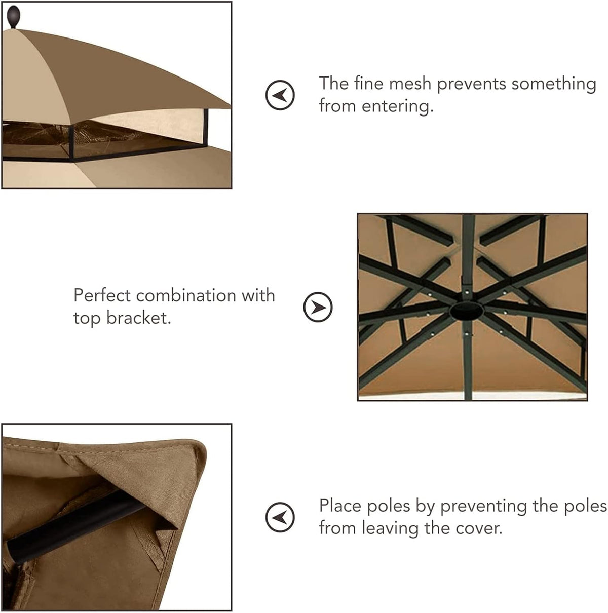 Replacement Canopy Top Double Tier Gazebo Roof Cover 10x12 J320383