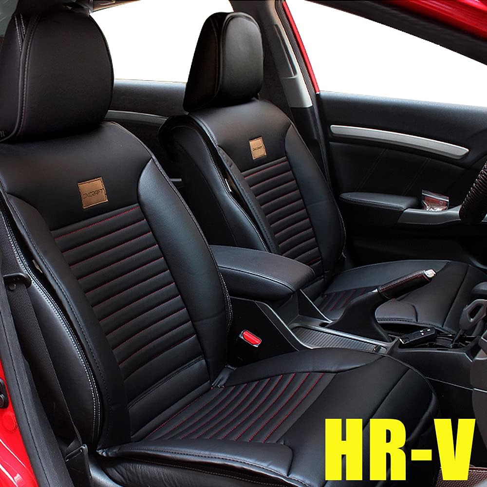 Custom Fit Faux Leather Car Seat Covers Full Set Black H8241