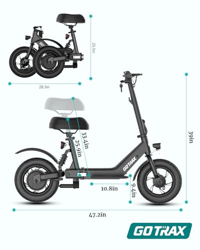 White Electric Scooter with Seat, 12" Pneumatic Tire, 400W Motor H7001
