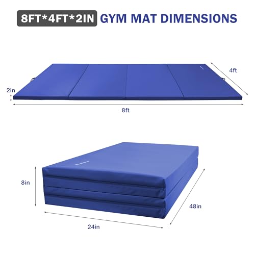 Blue 4'x8'x2" Extra Thick Gymnastics Mat L653997