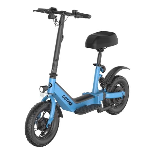 White Electric Scooter with Seat, 12" Pneumatic Tire, 400W Motor H7001