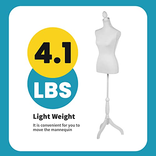 White Height Adjustable Dress Form K356