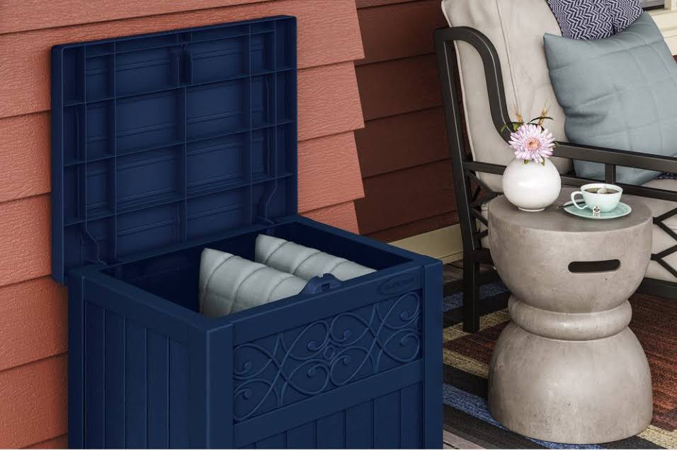 Navy Blue 22 gal. Resin Deck Box Z12411