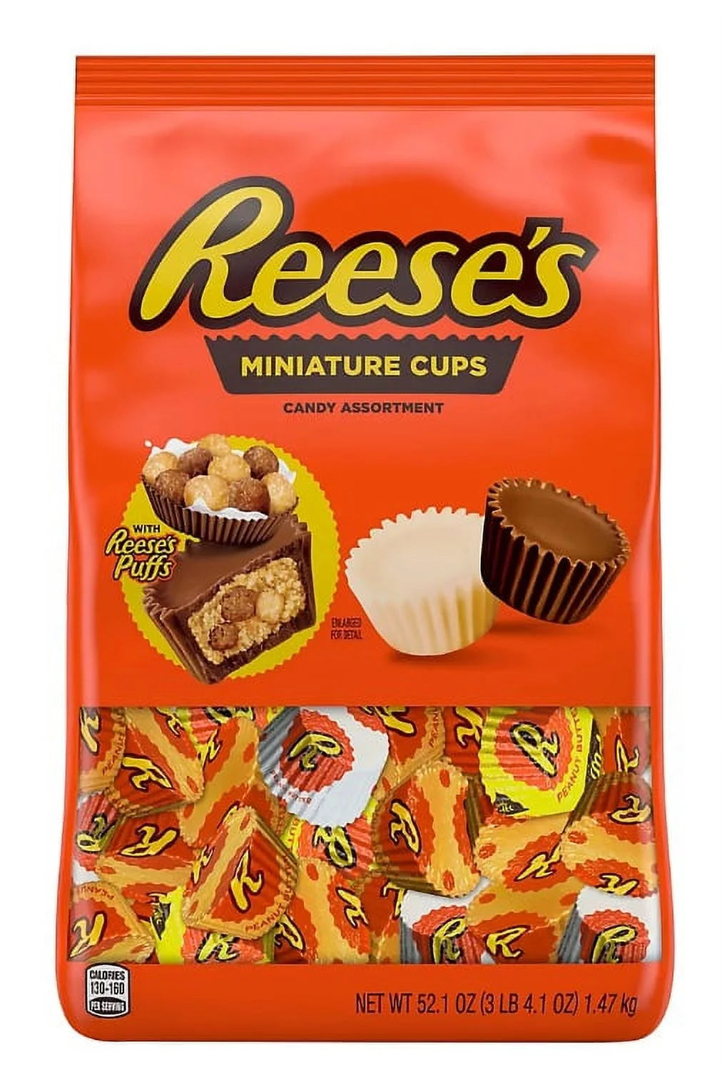 52.1 oz Milk Chocolate, Dark Chocolate, and White Creme Peanut Butter Cups C8320