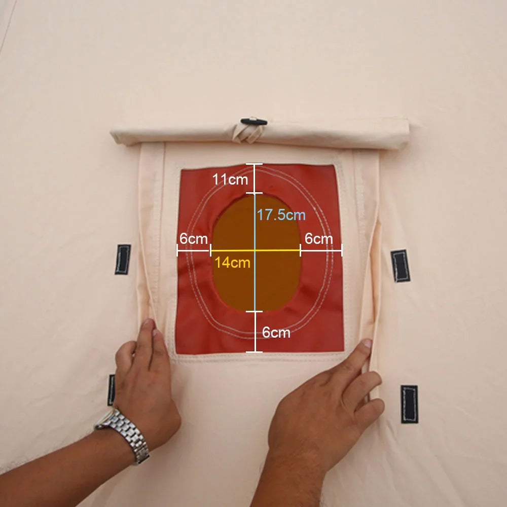 6M Double Door Bell Tent Waterproof Cotton Canvas Glamping Tent Yurt T52189
