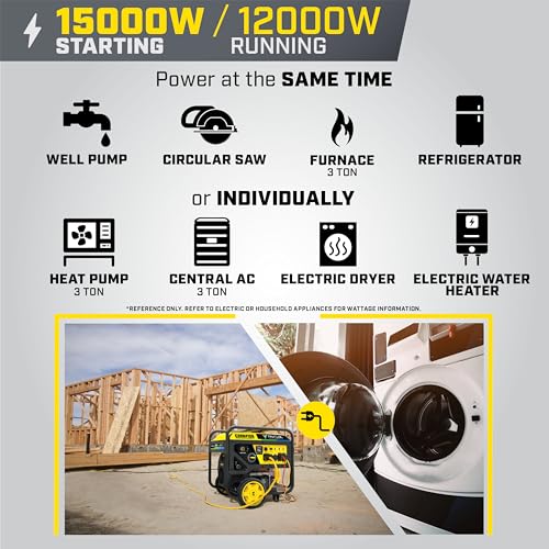 5000-Watt Electric Start Tri Fuel Portable Generator O316
