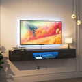 65" Floating TV Stand with LED Lights and Storage V164879