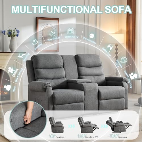 Brown 2 Seater Manual Recliner Loveseat Sofa Q781