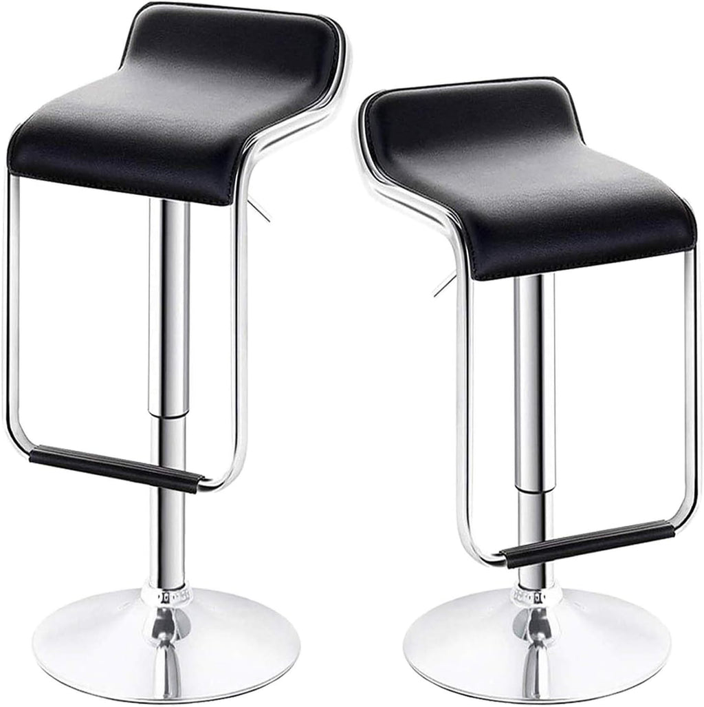 White Adjustable Swivel Bar Stools Set of 2 V345