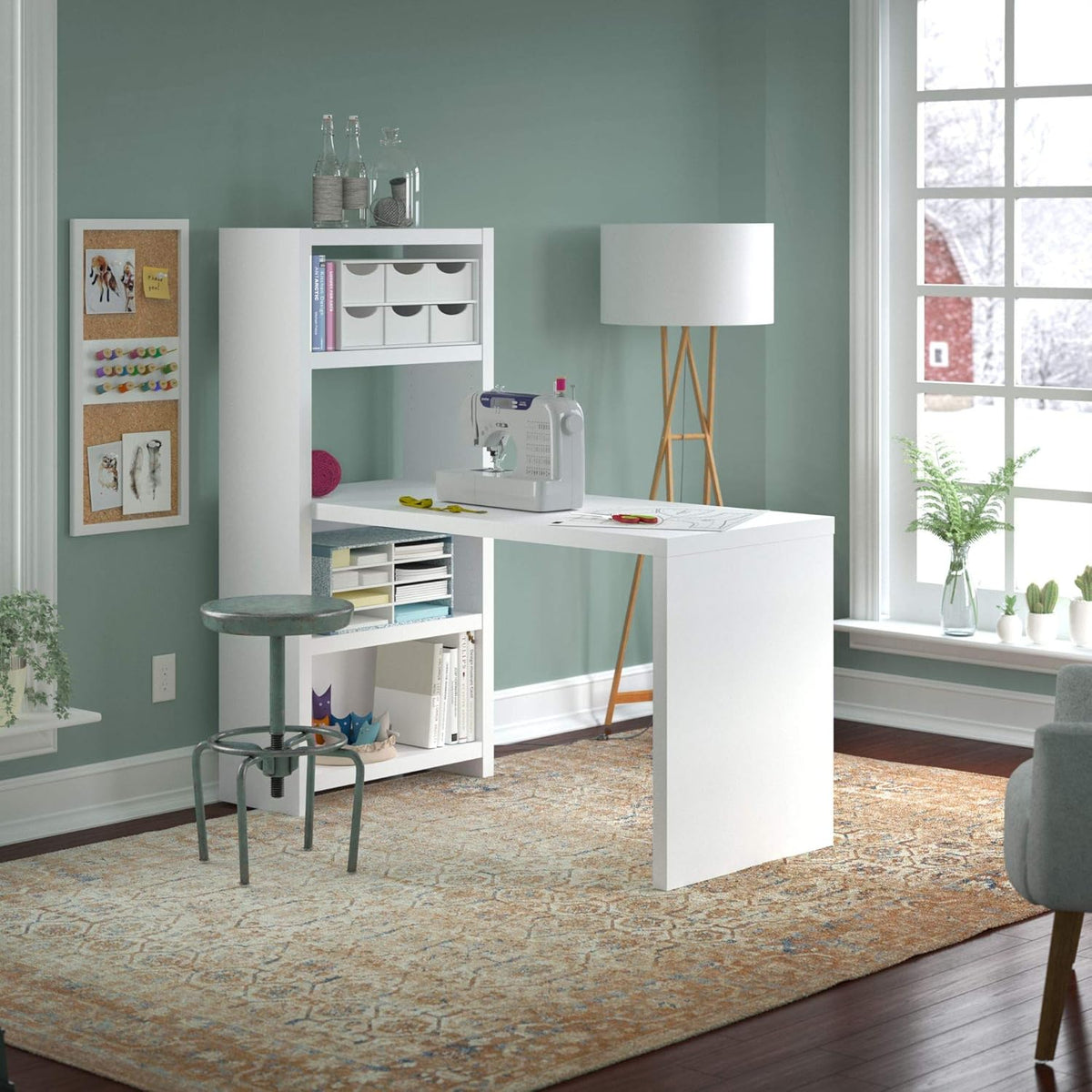 Pure White Bookcase Desk I518842