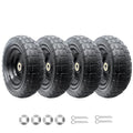10-Inch Solid Flat Free Replacement Tire and Wheel with 5/8” Axle Bore Hole J9691