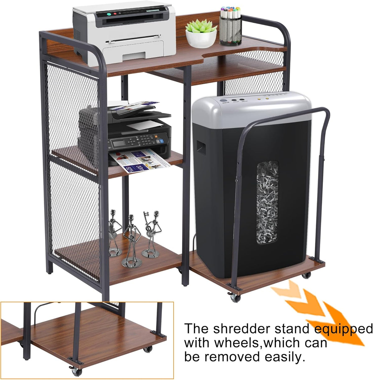 Printer Stand with Storage, 3 Tier Printer Table with Adjustable Storage Rack R1680