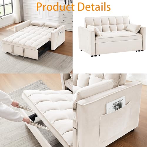 Grey 3 in 1 Convertible Sleeper Sofa Bed T77437