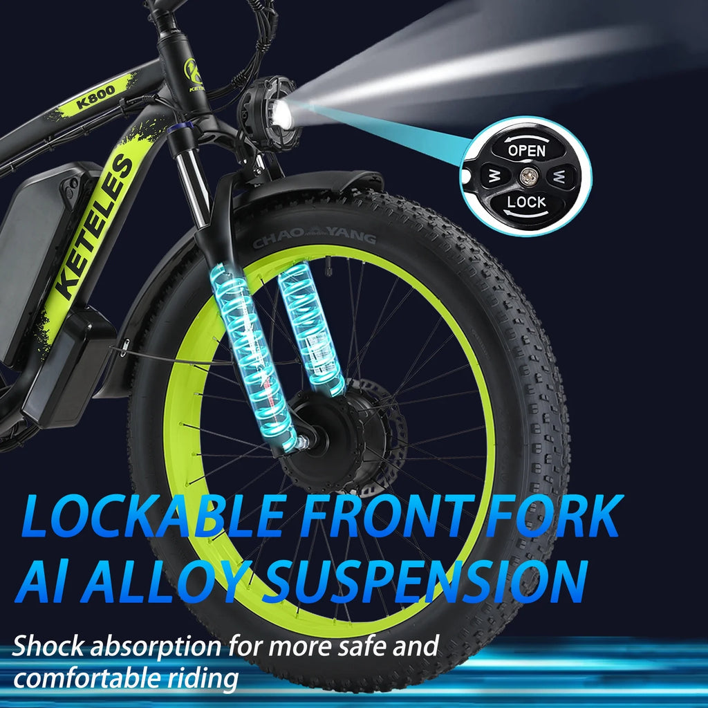 2000W 26" Fat Tire Dual Motor Electric Bike P52773