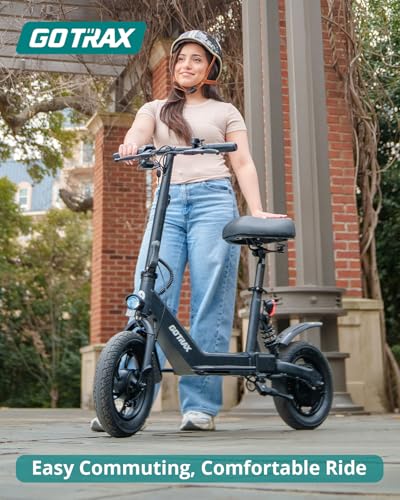 White Electric Scooter with Seat, 12" Pneumatic Tire, 400W Motor H7001