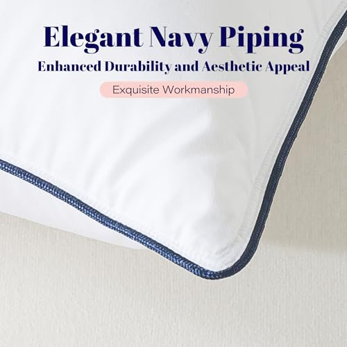 King Size 2 Pack Goose Feather and Down Bed Pillow, 20x36 Inches W62078