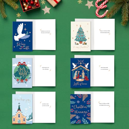 24 Pack Christmas Cards with 6 Designs D5960