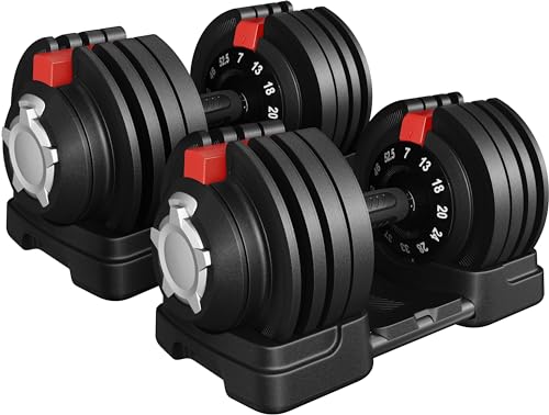 Adjustable Dumbbell Set 90LBS with Anti-Slip Handle O5696