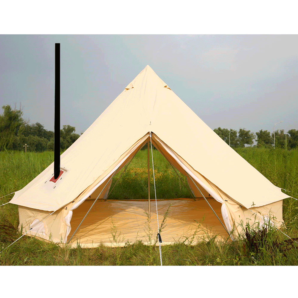6M Double Door Bell Tent Waterproof Cotton Canvas Glamping Tent Yurt T52189