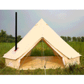6M Double Door Bell Tent Waterproof Cotton Canvas Glamping Tent Yurt T52189