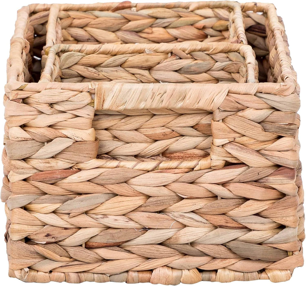 Woven Natural Water Hyacinth Organizational Basket Set of 3 D7229