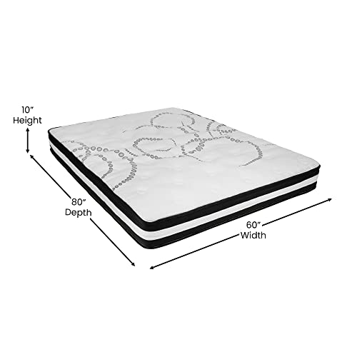 Queen Size Beige Fabric Upholstered Platform Bed with Pocket Spring Mattress I749470