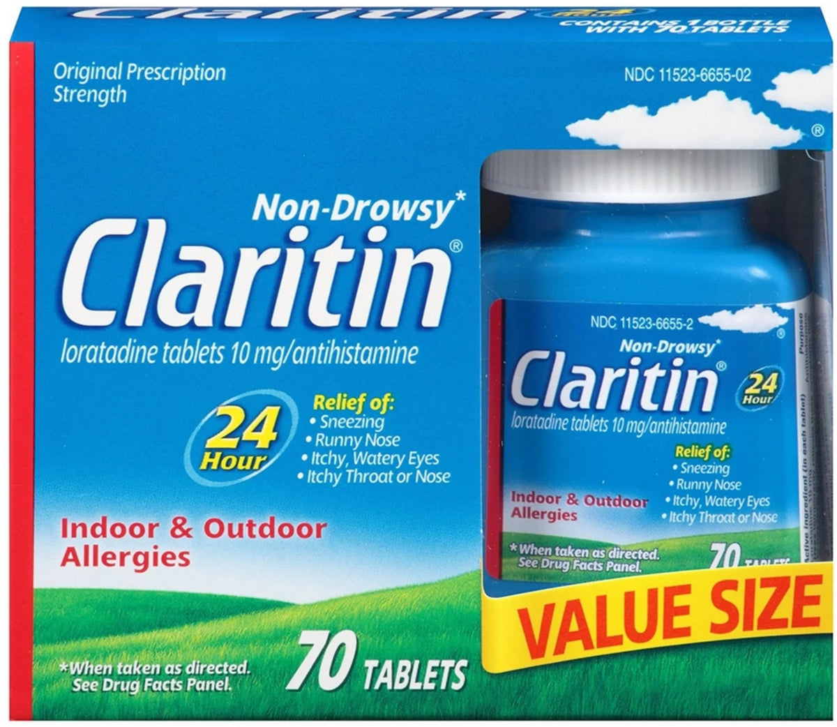 24 Hour Non Drowsy 10 mg Allergy Relief Tablets 70 ea (Pack of 2) H6609