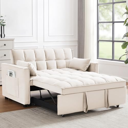 Grey 3 in 1 Convertible Sleeper Sofa Bed T77437