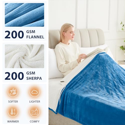 50"x60" Flannel Sherpa Electric Heated Blanket Throw O251