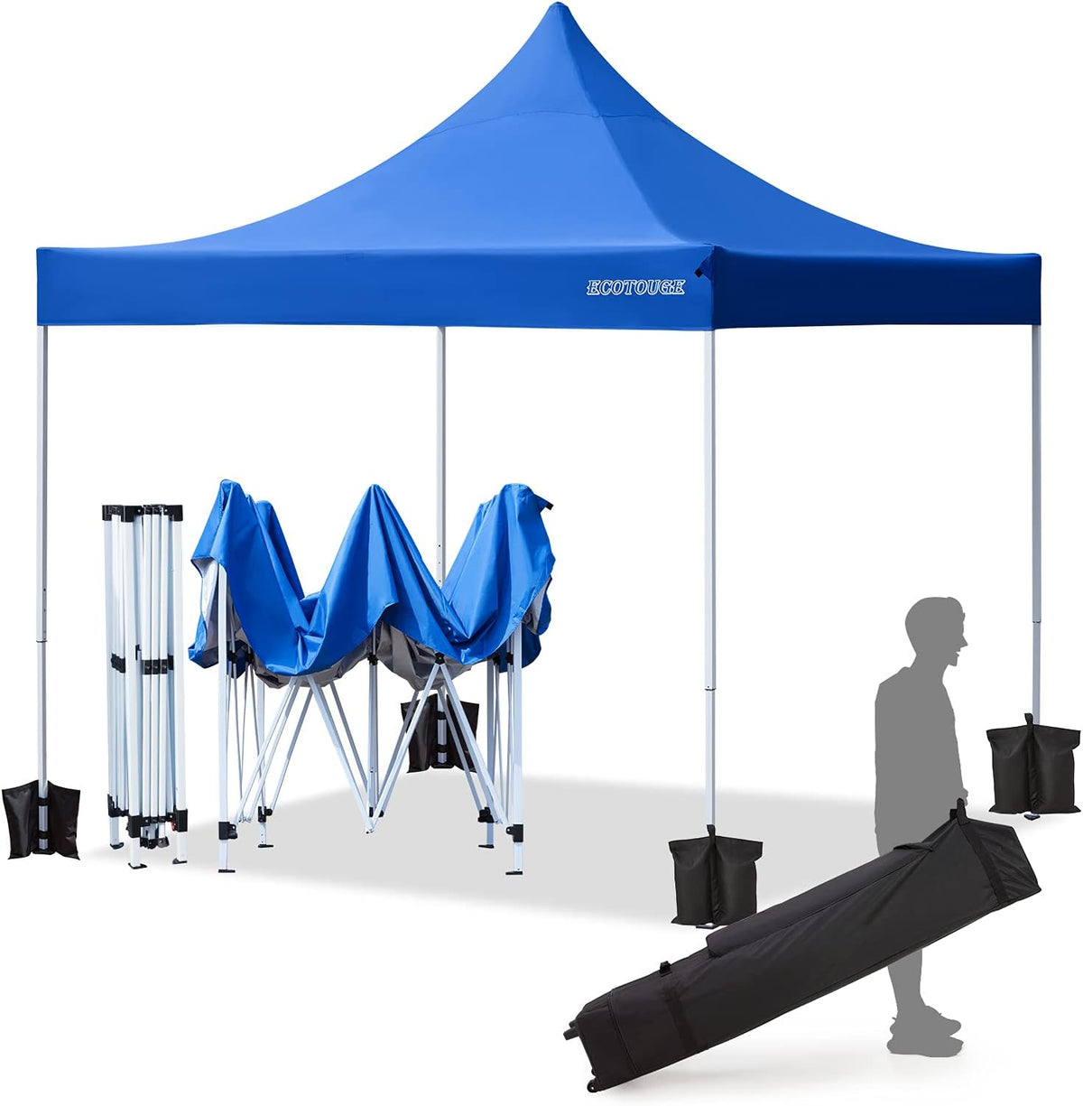 White 10x10 Canopy Tent with Roller Bag F153