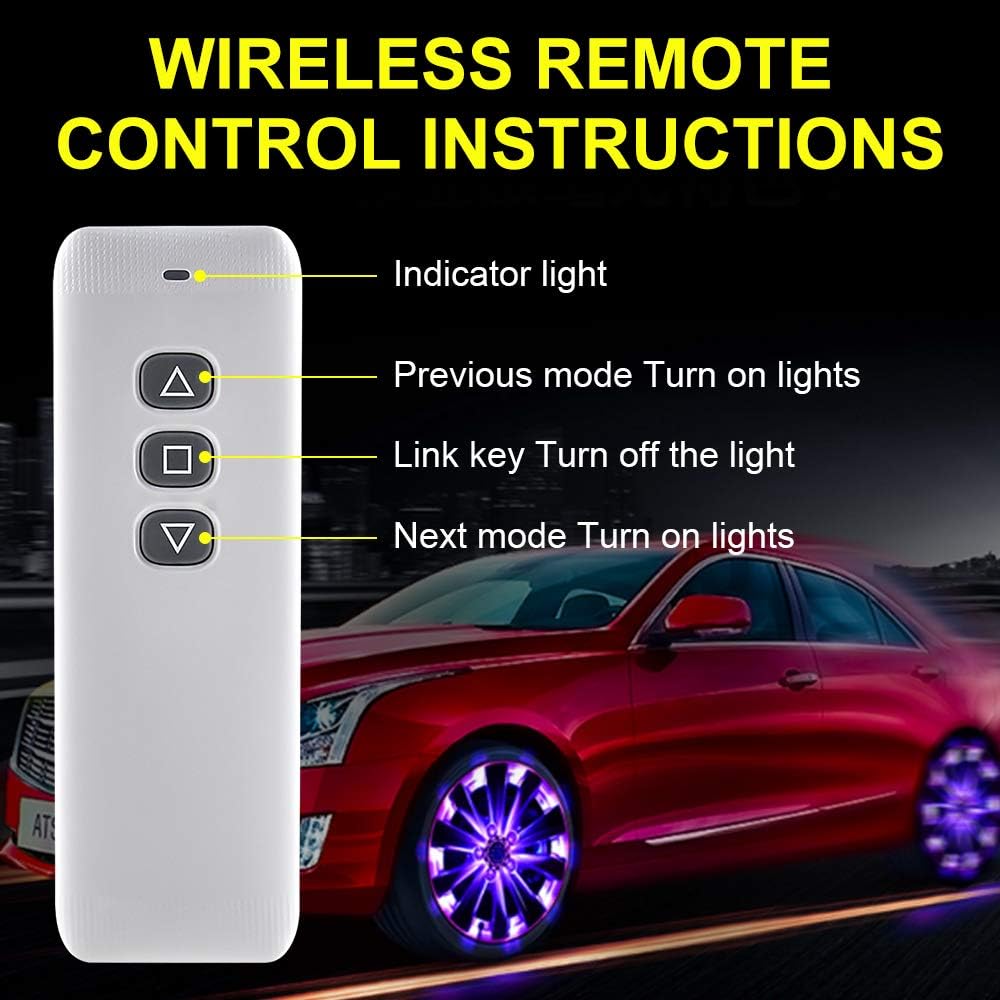 Solar Motion Sensor Wheel Tire Light 4Pack C36898