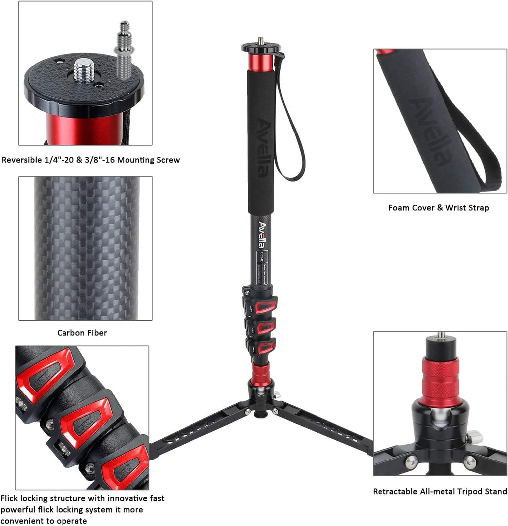 Carbon Fiber 67 Inch Camera Monopod C2623