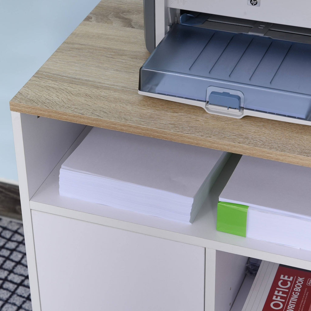 White Printer Stand with 4 Wheels V52789