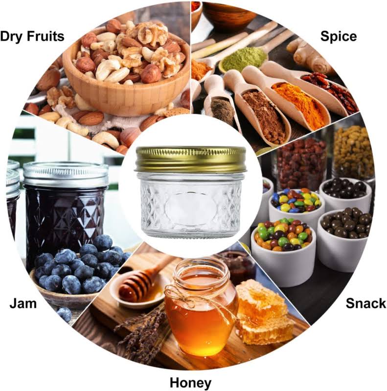 4oz Glass Jars with Lids M7666