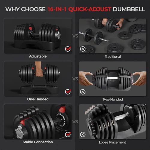 Adjustable Dumbbell Set 90LBS with Anti-Slip Handle O5696