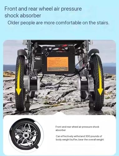 Reclining Foldable Electric Wheelchair with Headrest, Flip Arm, Controller (20AH) E3320