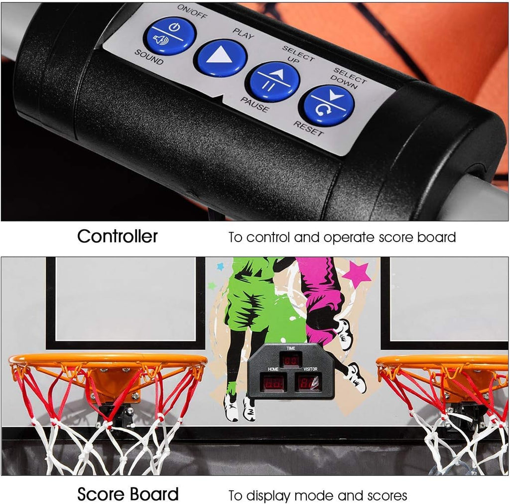 Electronic Basketball Arcade Game Double Shot 2 Players with 2 Rims 4 Balls B112394
