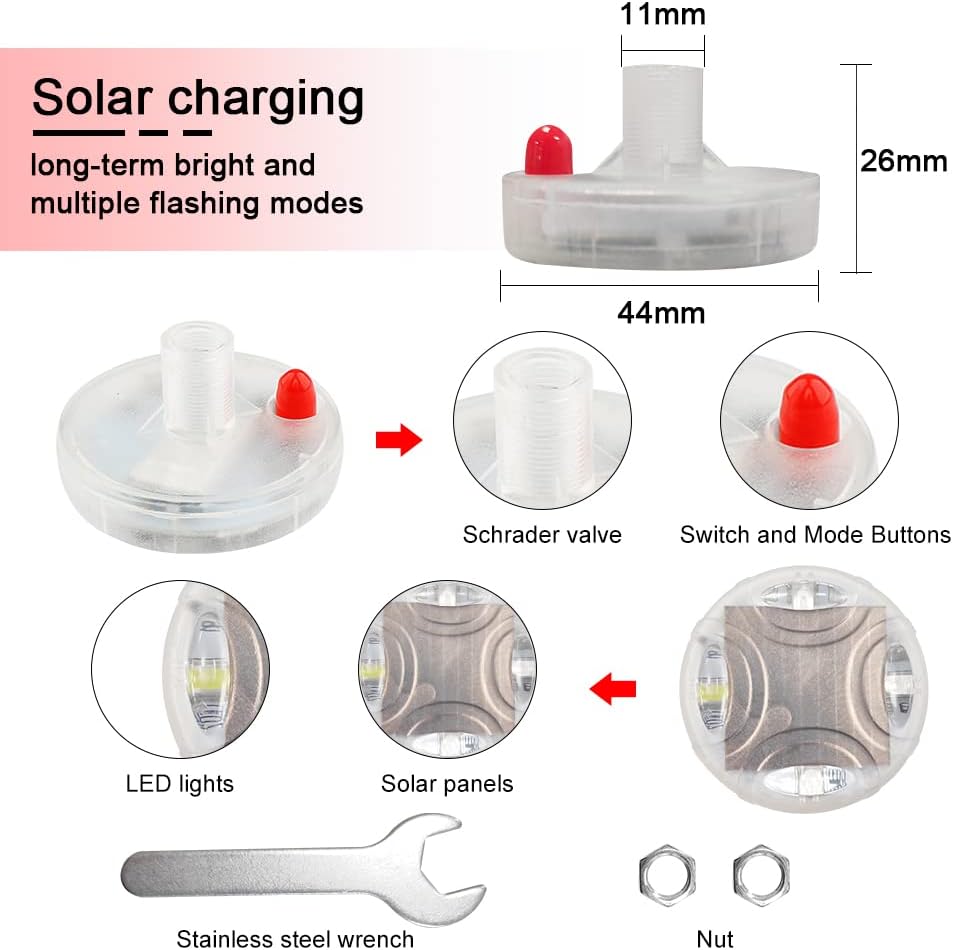 Solar Motion Sensor Wheel Tire Light 4Pack C36898