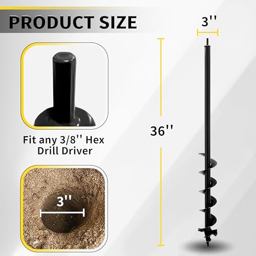 3" x 24" Garden Auger Drill Bit B990