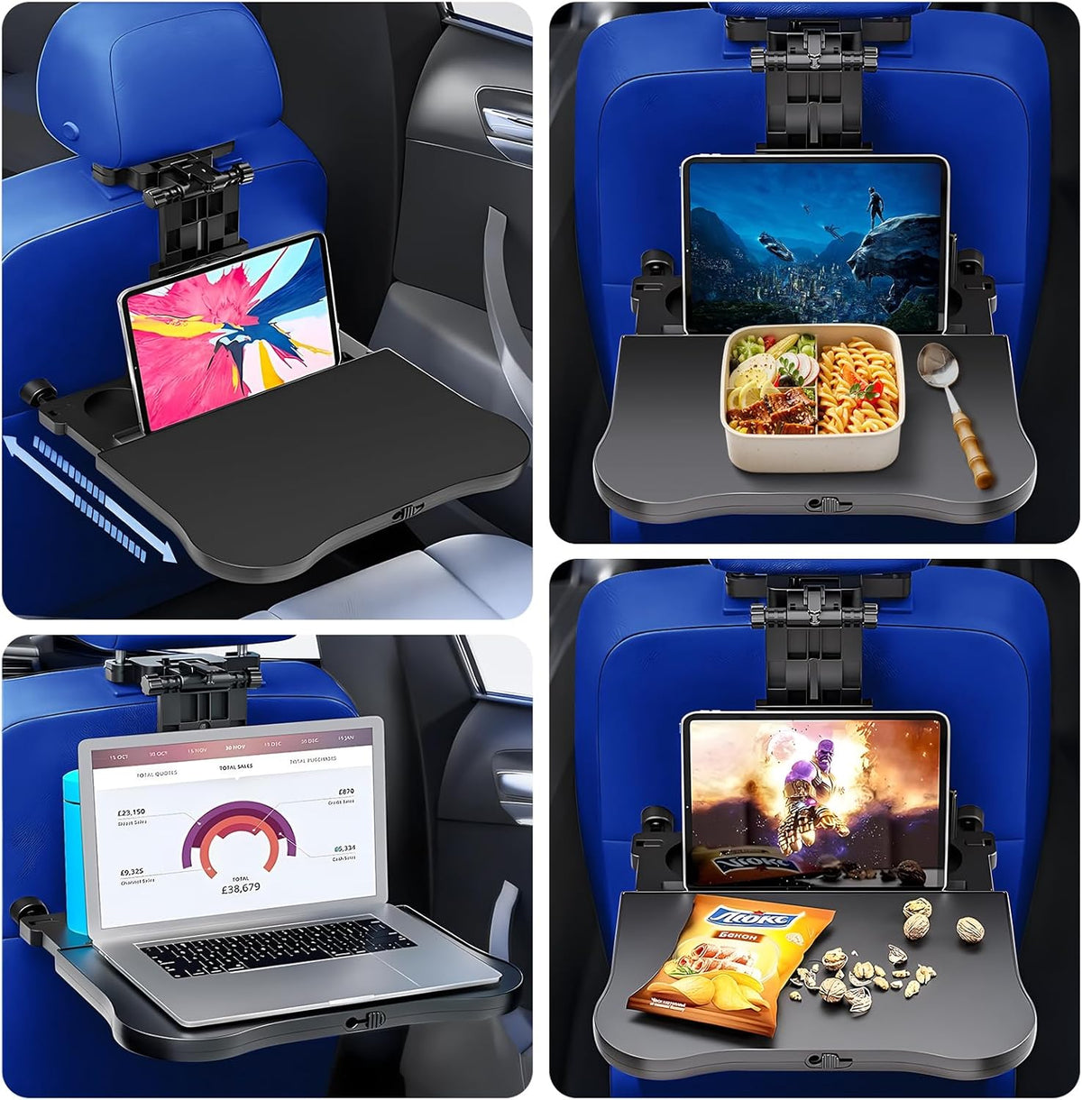 Foldable Car Seat Tray Table with Non-Slip Pad H514515