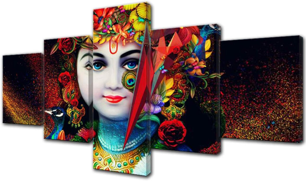 American Indian 5 Piece Canvas Wall Art Framed 50''Wx24''H S76113