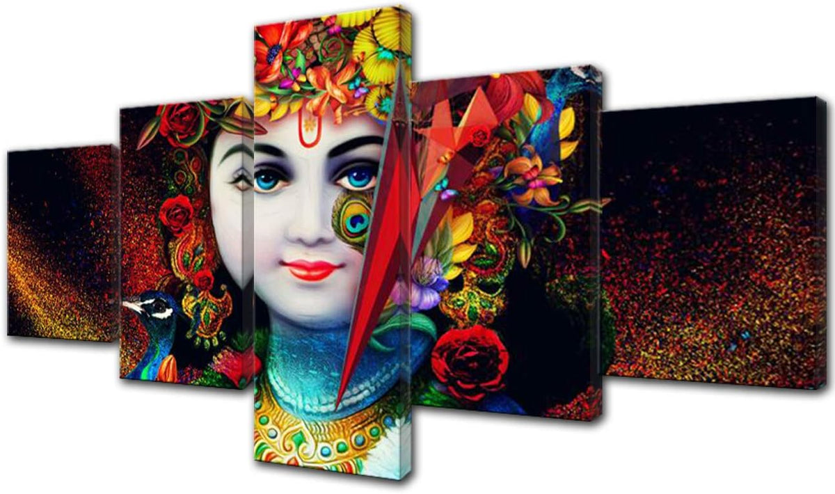 American Indian 5 Piece Canvas Wall Art Framed 50''Wx24''H S76113
