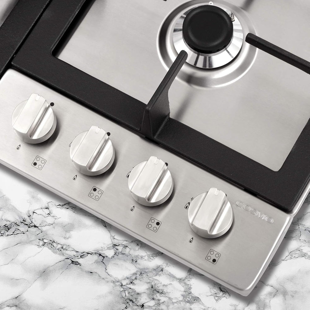 24 Gas Cooktop with 4 Sealed Burners Stainless Steel E689